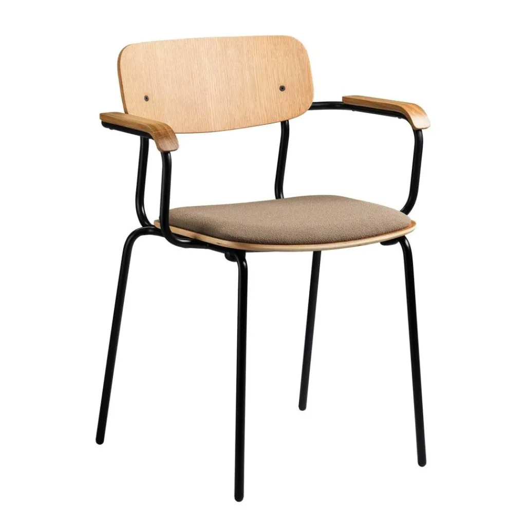 Stühle^FDB Møbler J182 Holmen Armlehnstuhl stapelbar gepolstert