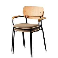Stühle^FDB Møbler J182 Holmen Armlehnstuhl stapelbar gepolstert