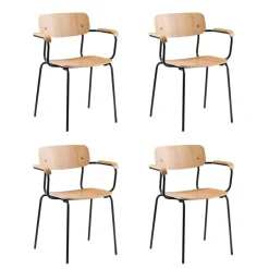 FDB Møbler J182 Holmen Armlehnstuhl stapelbar 4er Set| Stühle
