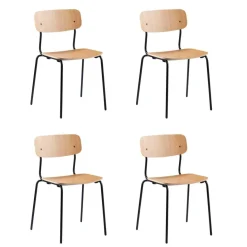 FDB Møbler J182 Holmen Stuhl stapelbar 4er Set| Stühle