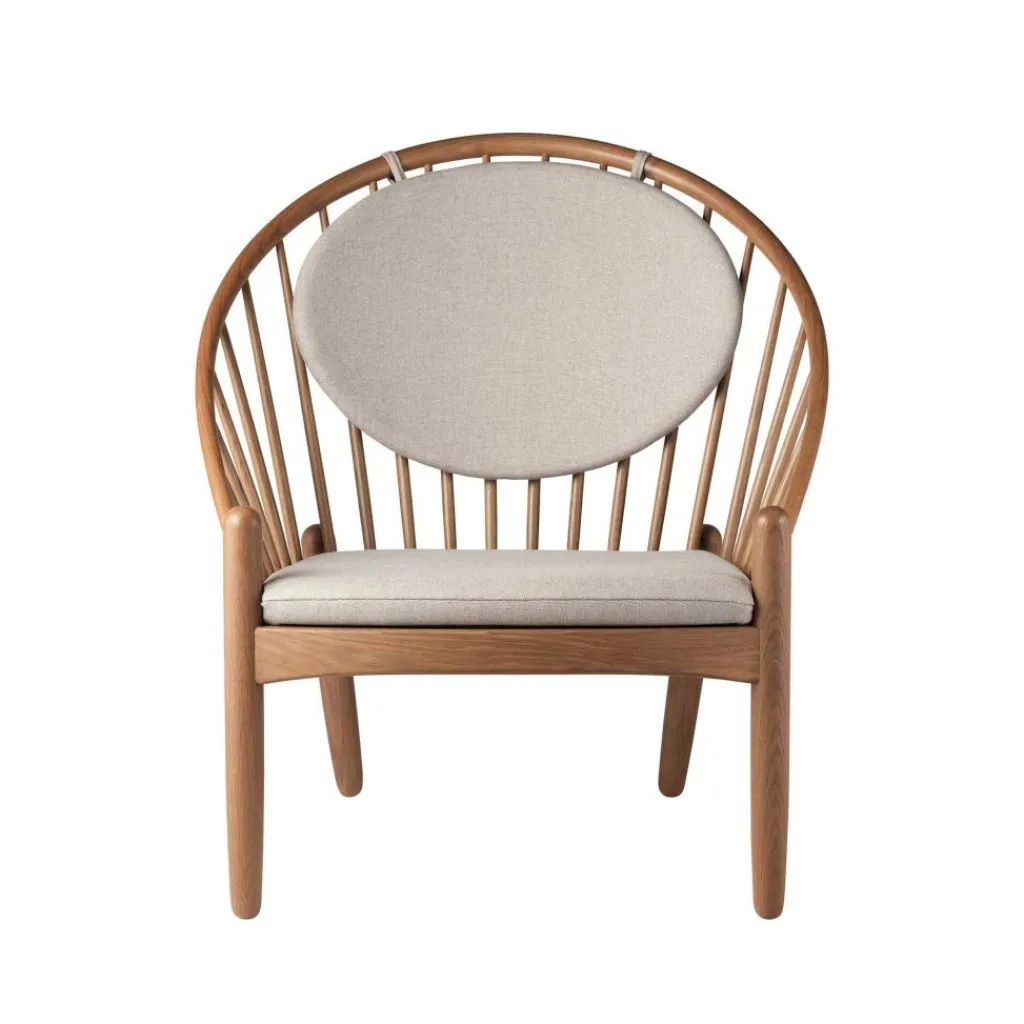 Sessel^FDB Møbler J166 Jørna Sessel Stoff Gestell Eiche geräuchert