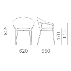 Pedrali Jazz 3716 Armlehnstuhl gepolstert Gestell Messing antik| Stühle