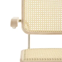 Thonet JS. a personal Interpretation by Jil Sander S 64 V Nordic Freischwinger Armlehnstuhl mit Rohrgeflecht| Stühle