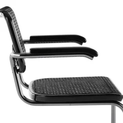 Stühle^Thonet JS. a personal Interpretation by Jil Sander S 64 V Serious Freischwinger Armlehnstuhl mit Rohrgeflecht