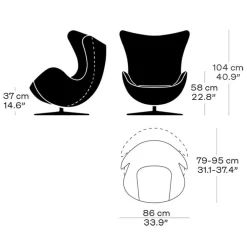 Sessel^Fritz Hansen Jubiläumsedition 2022 Egg/Das Ei™ Loungesessel Stoff