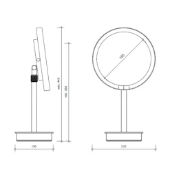 Spiegel|Spiegel^Decor Walther Just Look Plus 5X SR LED Standkosmetikspiegel mit Akku