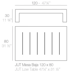 Vondom Jut Gartenbeistelltisch 80x120x30cm| Garten-Beistelltische