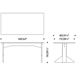 Artek Kaari REB012 Tisch Eiche klar lackiert 160x80cm| Esstische