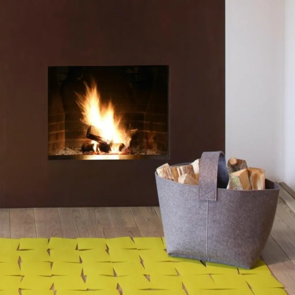 HEY-SIGN Kaminholzkorb aus Filz 36x36cm| Kaminzubehör