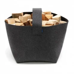 HEY-SIGN Kaminholzkorb aus Filz 48x50cm| Kaminzubehör