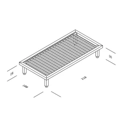 Betten^OUT Objekte unserer Tage Kaya XSmall Einzelbett 90x200cm ohne Kopfteil