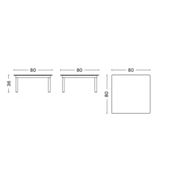 Tische^HAY Kofi Couchtisch Gestell Eiche schwarz lackiert 80x80cm