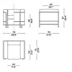 Cassina LC2 Fauteuil Grand Confort petit modèle| Sessel