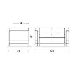 Sofas^Cassina LC2 Fauteuil Grand Confort petit modèle deux places