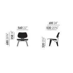 Sessel^Vitra LCW Stuhl Kuhfell