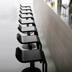 Barhocker^Lapalma LEM S80 Barhocker Gestell Schwarz Sitzfläche Leder