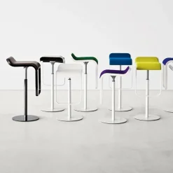 Barhocker^Lapalma LEM S80 Barhocker Gestell Schwarz Sitzfläche Leder