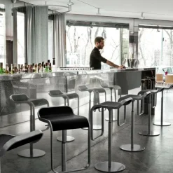 Lapalma LEM S79 Barhocker Sitzfläche Leder 63-75cm| Barhocker