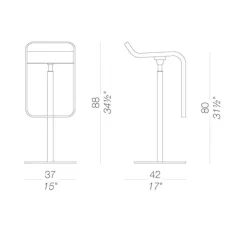 Barhocker^Lapalma LEM S81 Barhocker Sitzfläche Edelstahl H88cm