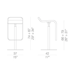 Barhocker^Lapalma LEM S80 Barhocker Sitzfläche Stoff 66-79cm
