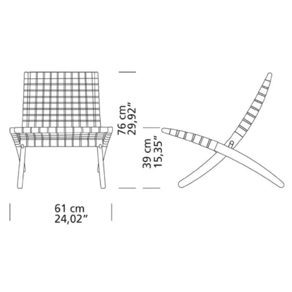Sessel^Carl Hansen Limited Edition MG501 Cuba Chair klappbar mit Baumwollgurten