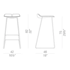 Lapalma Link S129 Barhocker Kufengestell| Barhocker