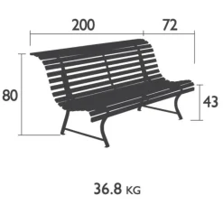 Fermob Louisiane Gartenbank 200cm| Gartenbänke