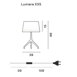Foscarini Lumiere XXS Tischleuchte Gestell Schwarzchrom| Tischleuchten