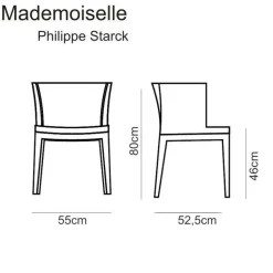 Stühle^Kartell Mademoiselle Stuhl Gestell transparent
