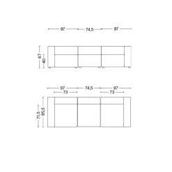 HAY Mags 3-Sitzer Sofa 268,5x95,5x67cm| Sofas