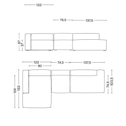 Sofas^HAY Mags Soft 3-Sitzer Sofa Links 334x153x67cm