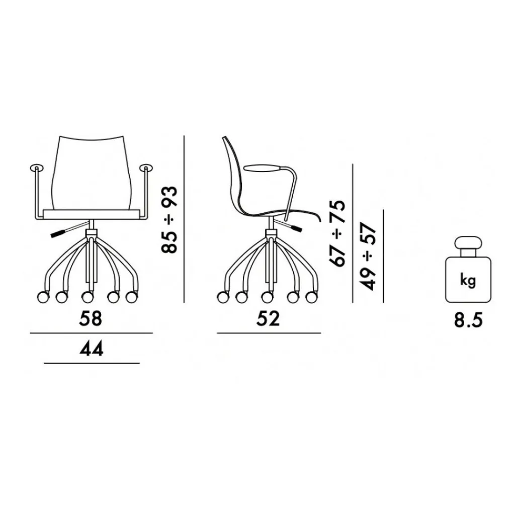 Bürostühle^Kartell Maui Soft Noma Bürostuhl mit Armlehnen