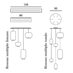 Leuchten-Zubehör^Foscarini Mehrfach Baldachine für Pendelleuchten