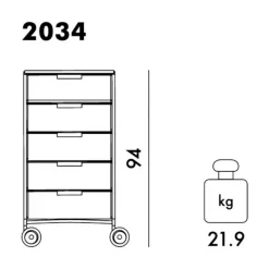 Container|Container^Kartell Mobil 5 Container mit Rollen