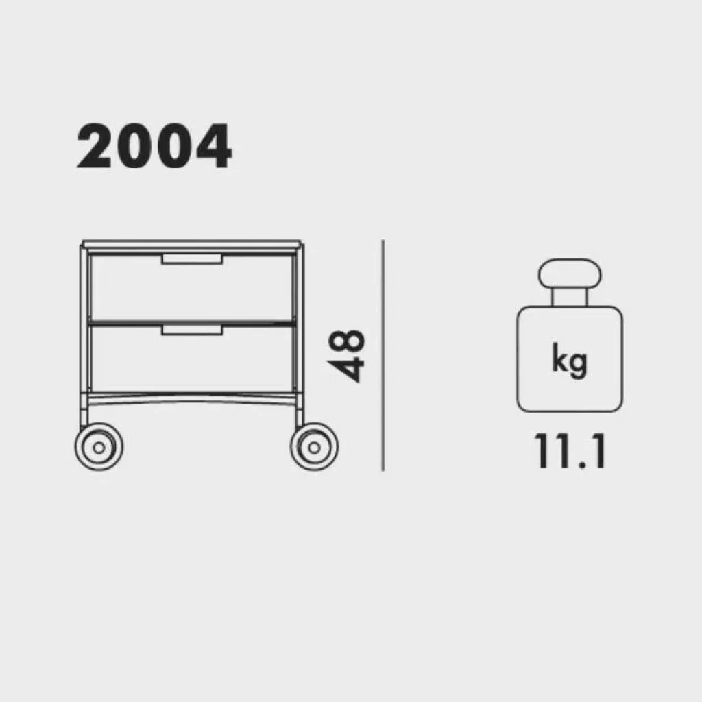 Kartell Mobil 2 Container mit Rollen| Container|Container