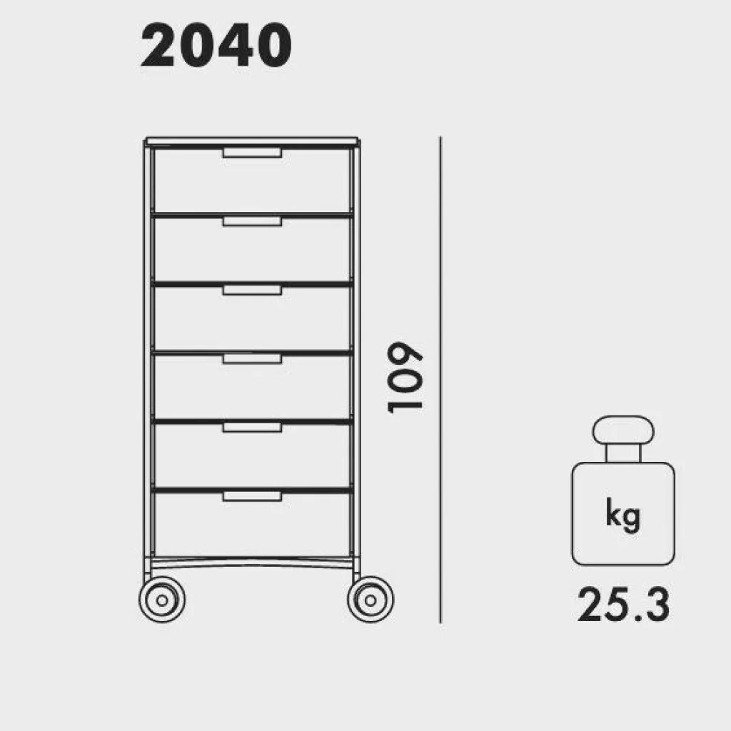 Kartell Mobil 6 Container mit Rollen| Container|Container