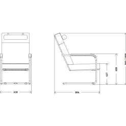 Embru Moser Modell 1437 Hochlehner| Sessel