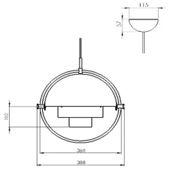 Gubi Multi-Lite Pendelleuchte Ø36cm Gestell Messing| Pendelleuchten