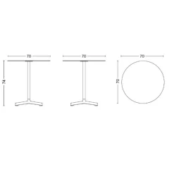 Garten-Bistrotische^HAY Neu Tisch rund Ø70cm