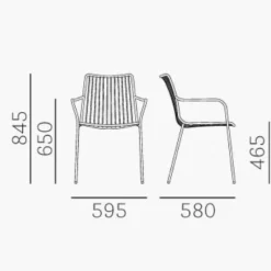 Stühle^Pedrali Nolita 3656 Gartenarmlehnstuhl/ hohe Rückenlehne
