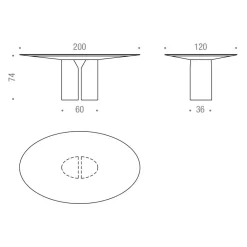 Tische|Esstische^MDF Italia NVL Esstisch oval 120x200cm