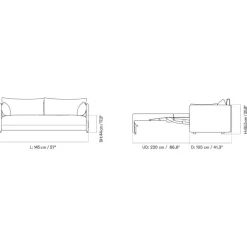 Schlafsofas^Audo Offset 2-Sitzer Schlafsofa 145x105cm