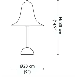 Verpan Pantop Tischleuchte Ø23cm Gestell silber| Tischleuchten|Nachttischleuchten
