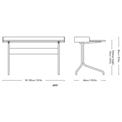 &Tradition Pavilion AV17 Schreibtisch Gestell chrom| Schreibtische