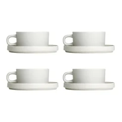 Geschirr^Blomus Pilar Teetasse mit Untertasse 4er Set