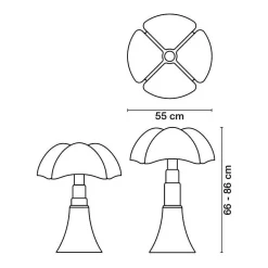 Tischleuchten|Nachttischleuchten^Martinelli Luce Pipistrello LED Tischleuchte dimmbar