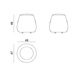 Poufs^Arper Pix 47 Polsterhocker Einsitzer