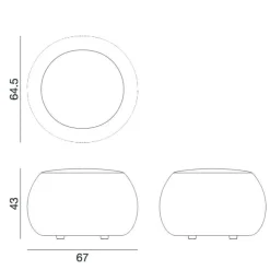 Arper Pix 67 Polsterhocker Einsitzer| Poufs