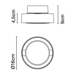 Marset Plaff-on! 16 LED Außenwand-/Deckenleuchte| Deckenleuchten Außen|Deckenleuchten Außen