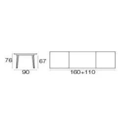 Emu Plus4 Gartentisch ausziehbar 160x90cm| Gartentische